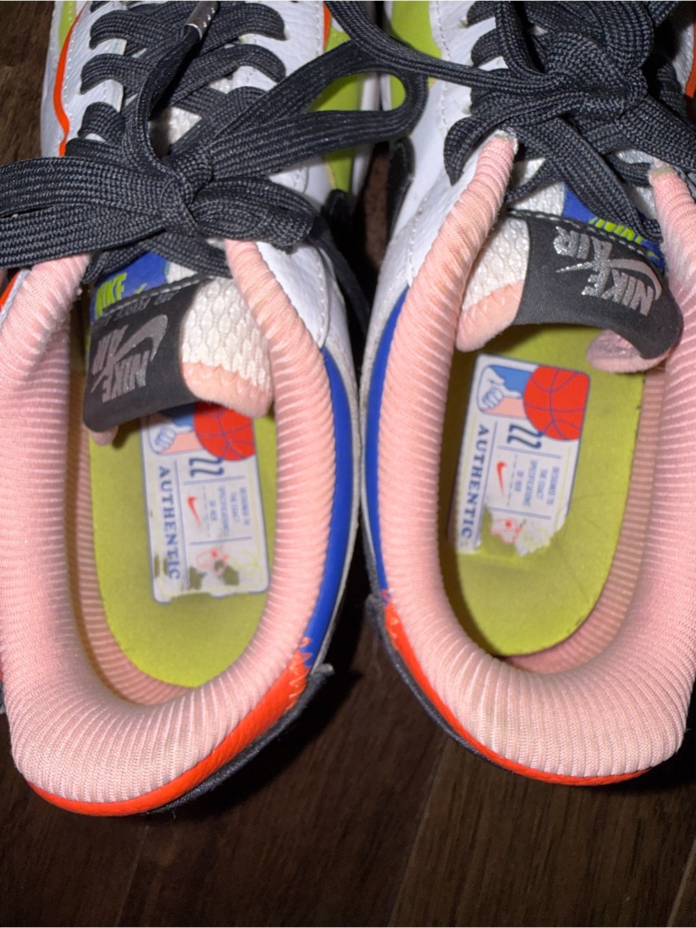 Nike Air Force 1 Shadow White Volt Blue Orange Women’s Sneakers Size 8.5 - Picture 6 of 7